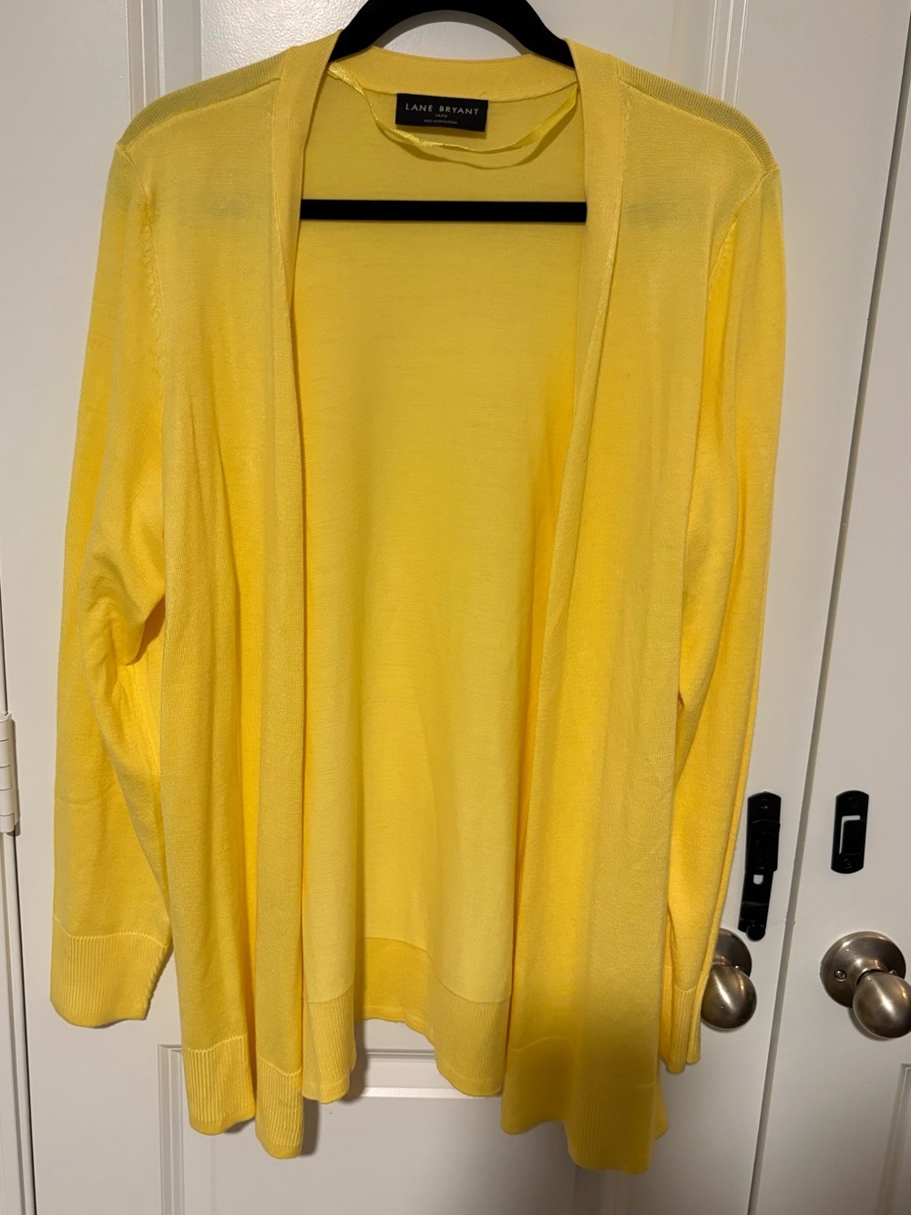 Lane Bryant Bright Yellow Open Front Lightweight Cardigan Size 14/16